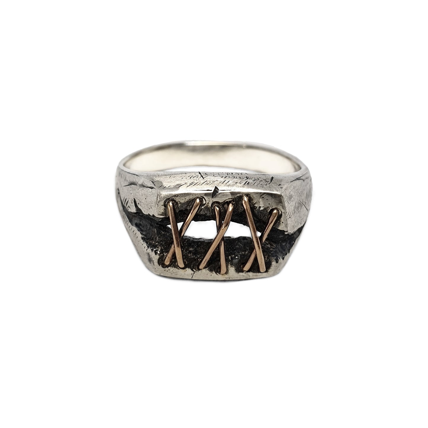 Silver Statement Ring 'Willpower Triumph'